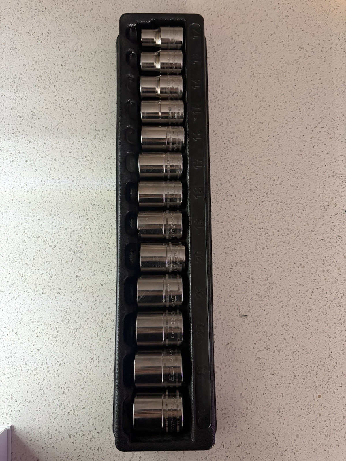 nib snap-on 1/2 dr 6pt metric flank drive xtra FDX shallow socket set 12-24mm nib snap-on 1/2 dr 6pt metric flank drive xtra FDX shallow socket set 12-24mm
