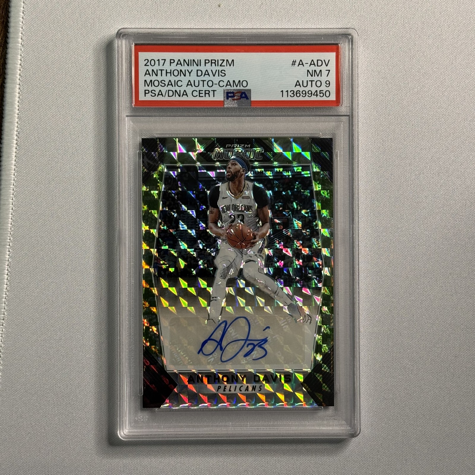 Anthony Davis 2017-18 Panini Prizm Mosaic #A-ADV Camo Prizm Auto /25 Anthony Davis 2017-18 Panini Prizm Mosaic #A-ADV Camo Prizm Auto /25
