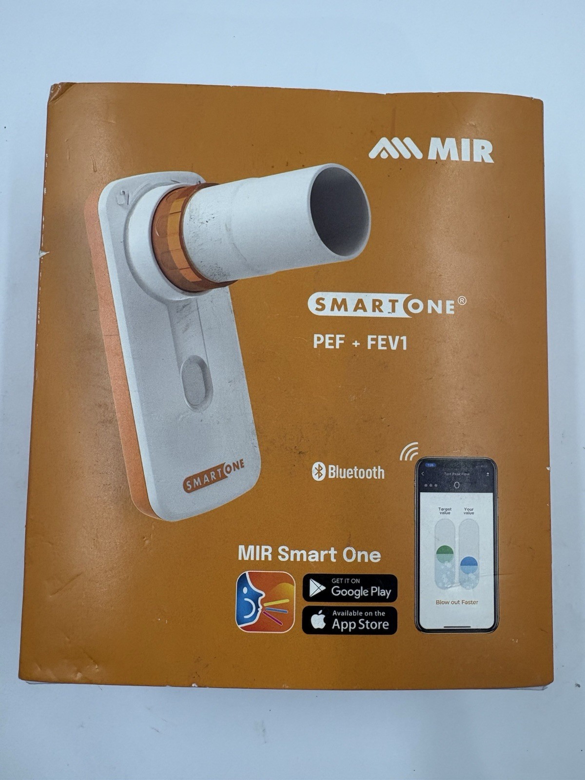 MIR Smart One Personal Spirometer PEF FEV1 Bluetooth Respiratory Monitor