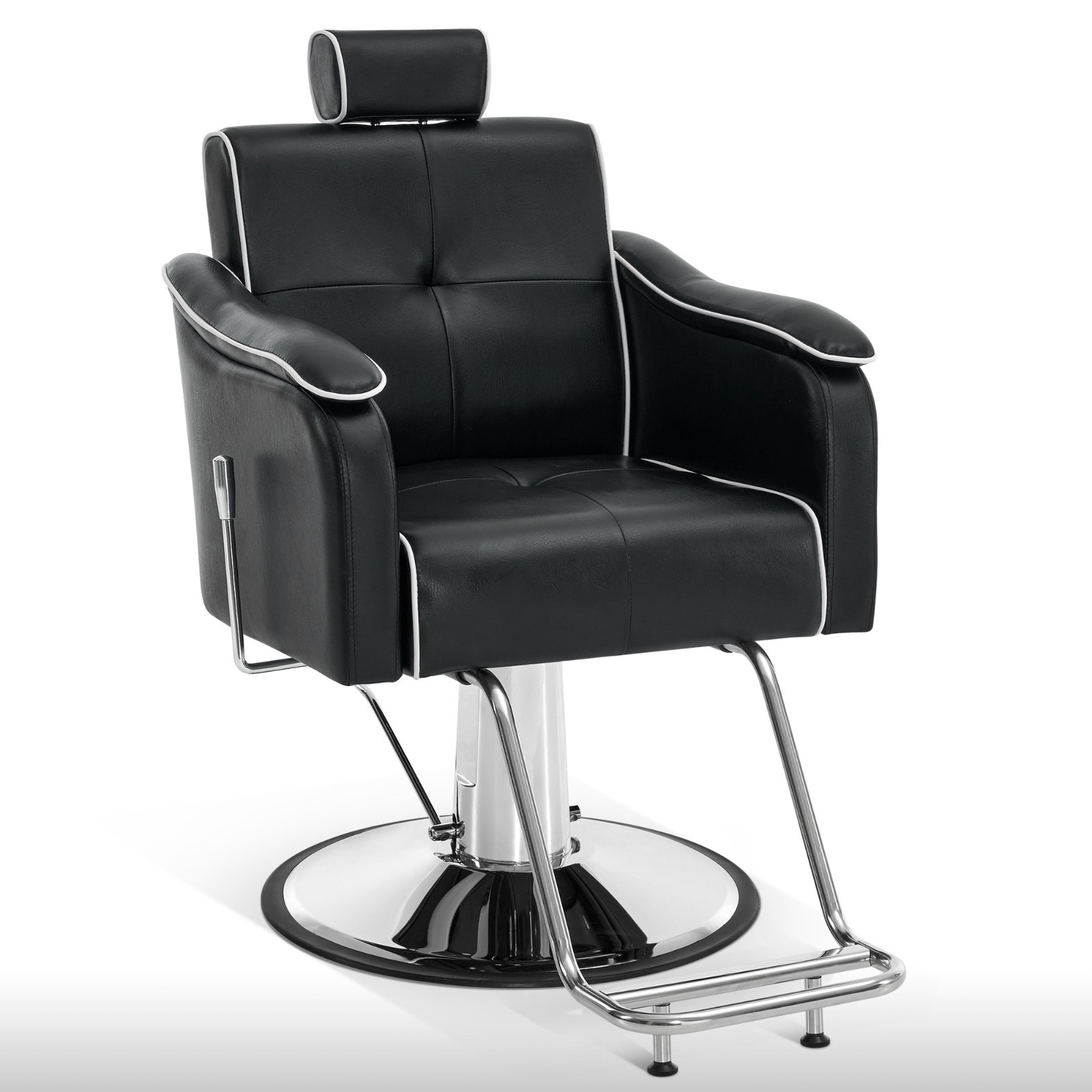 BarberPub Reclining Barber Chair for Hair Stylist, Hydraulic Styling Salon 9182