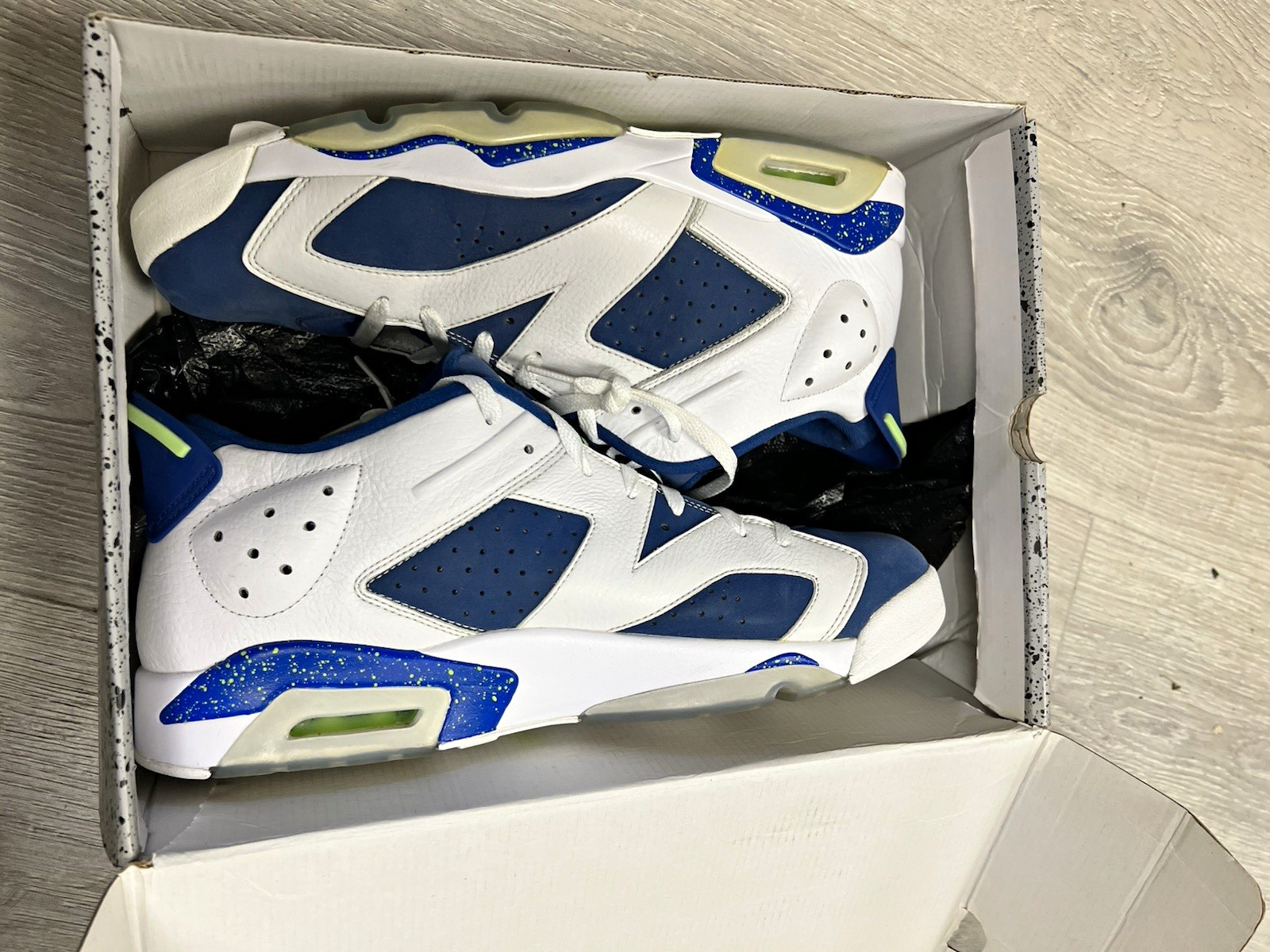 Jordan Air Jordan 6 Low Seahawks Custom Sneakers White/Blue/Green