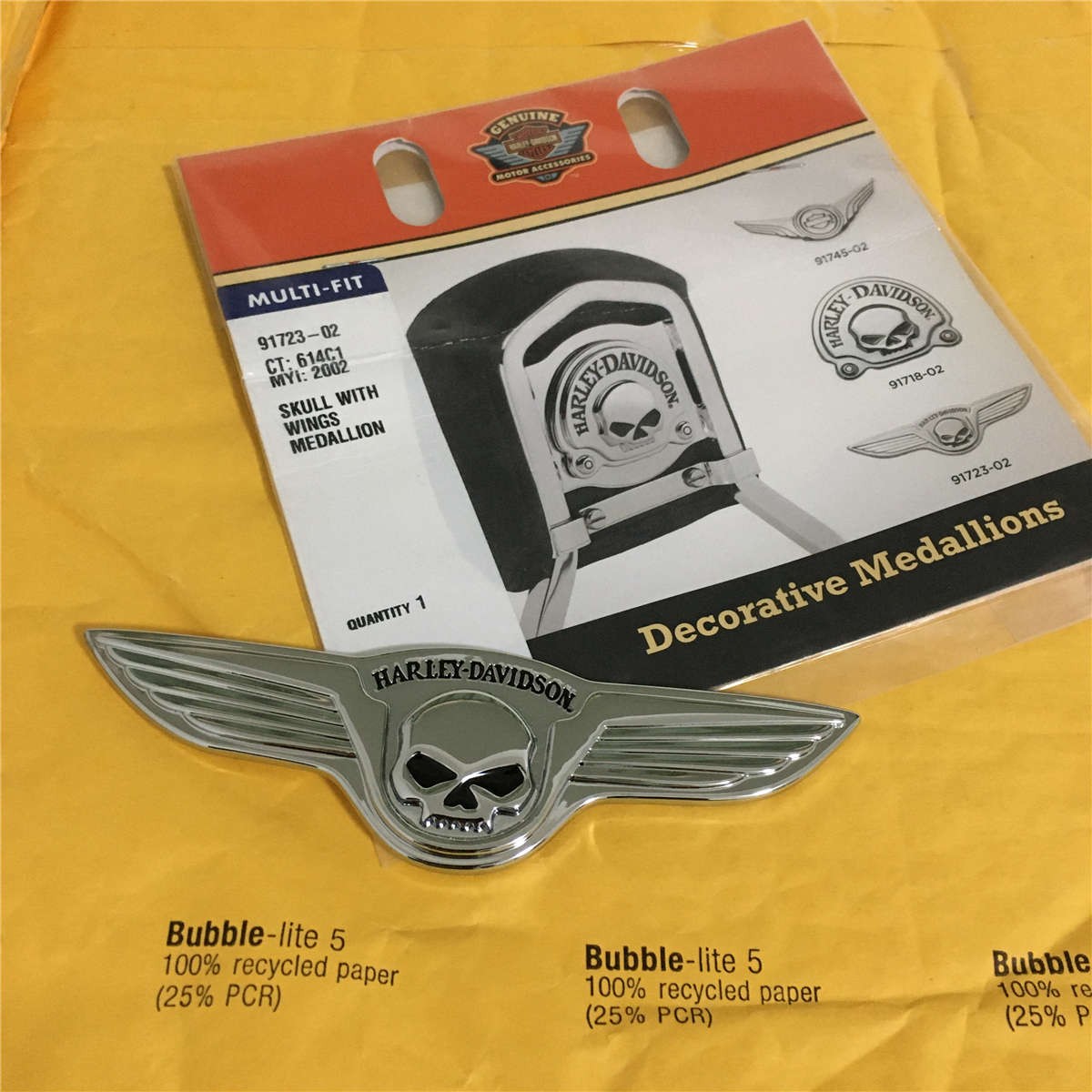 Genuine Harley-Davidson Decorative Skull with Wings Medallion 5\ Genuine Harley-Davidson Decorative Skull with Wings Medallion 5\