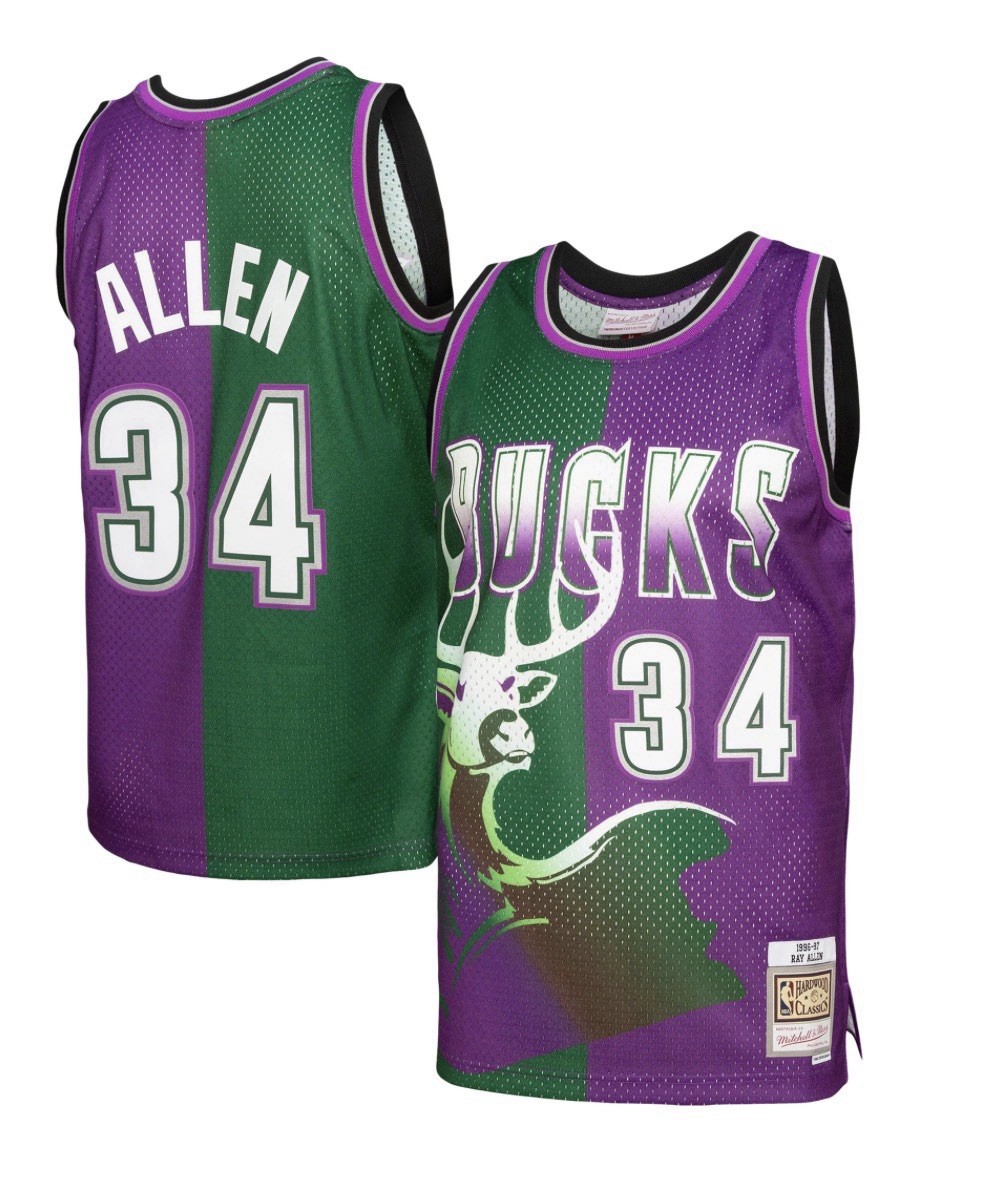 Mitchell & Ness Ray Allen 1996-97 Milwaukee Bucks Split Swingman Jersey SIZE M