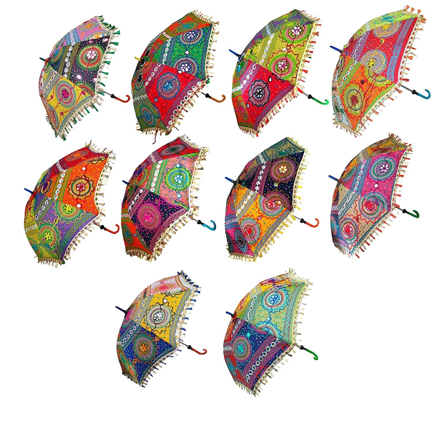 10 pcs Lot Wedding Decor Cotton Umbrella Sun Shade Parasol Elephant design US