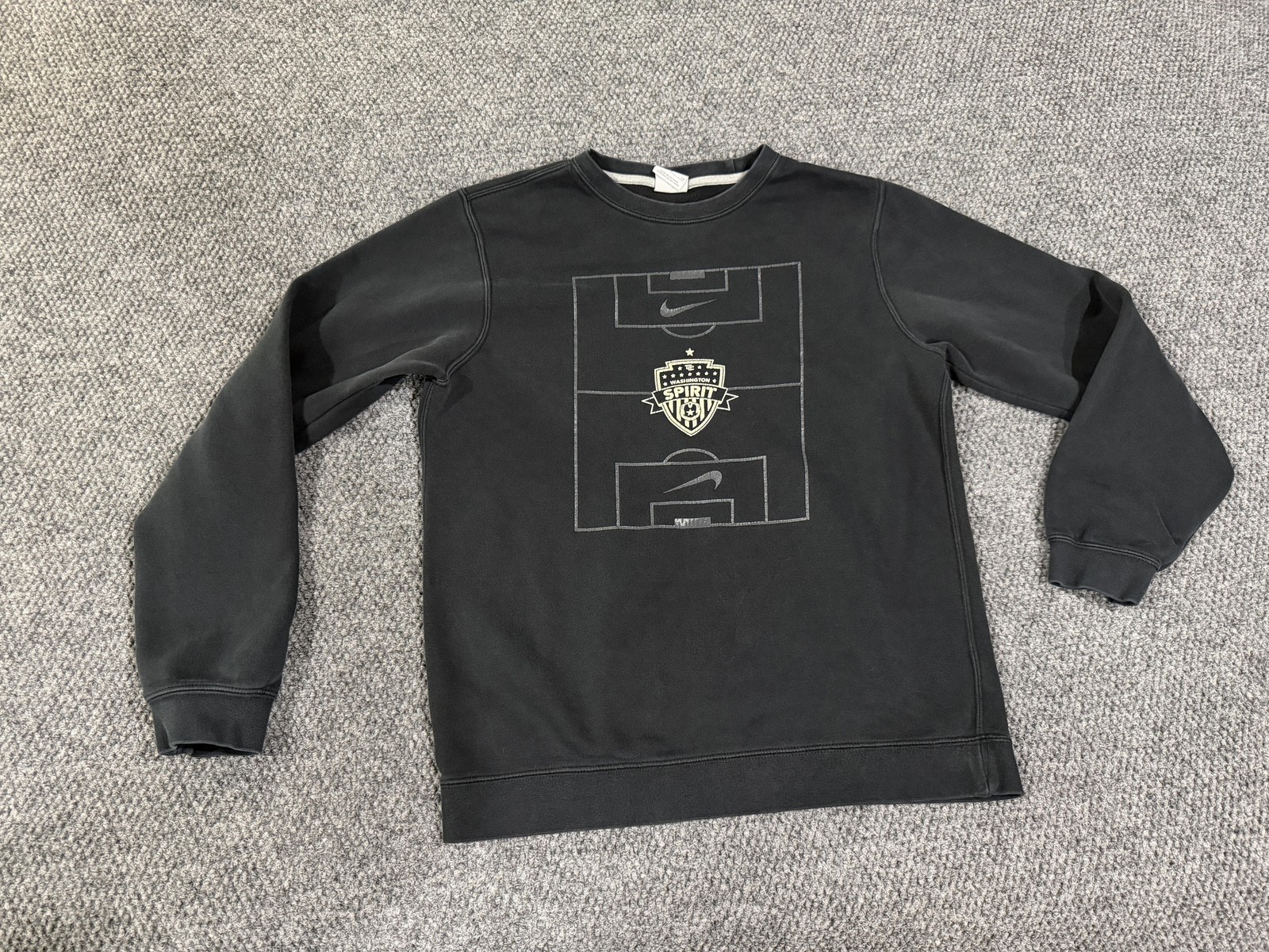 Washington Spirit Sweatshirt Mens Small Black NWSL Soccer Nike Graphic Crewneck