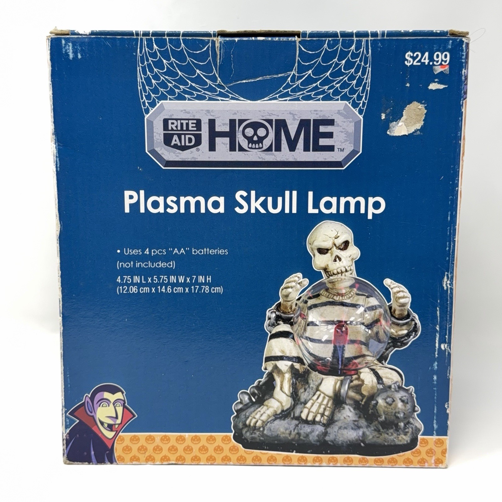 Rite Aid Home Plasma Skull Lamp Halloween Decor Late 1990s Early 2000s Brand New