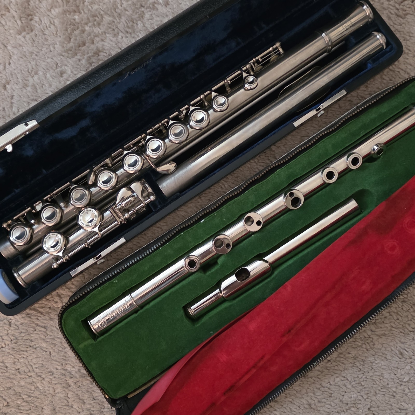 Vintage SOUND Japan Flute Pair SDN-351 + Keyless Folk Flute 2 Cases