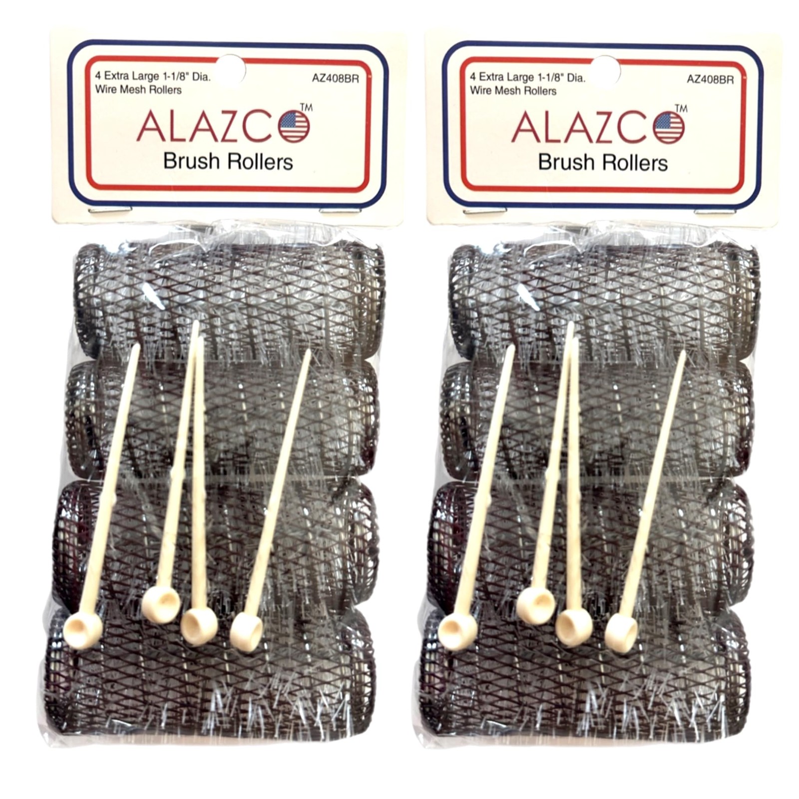 ALAZCO 8 pc Vintage Style Hair Rollers XLarge BRUSH ROLLERS & 8 8 XL ALAZCO 8 pc Vintage Style Hair Rollers XLarge BRUSH ROLLERS & 8 8 XL