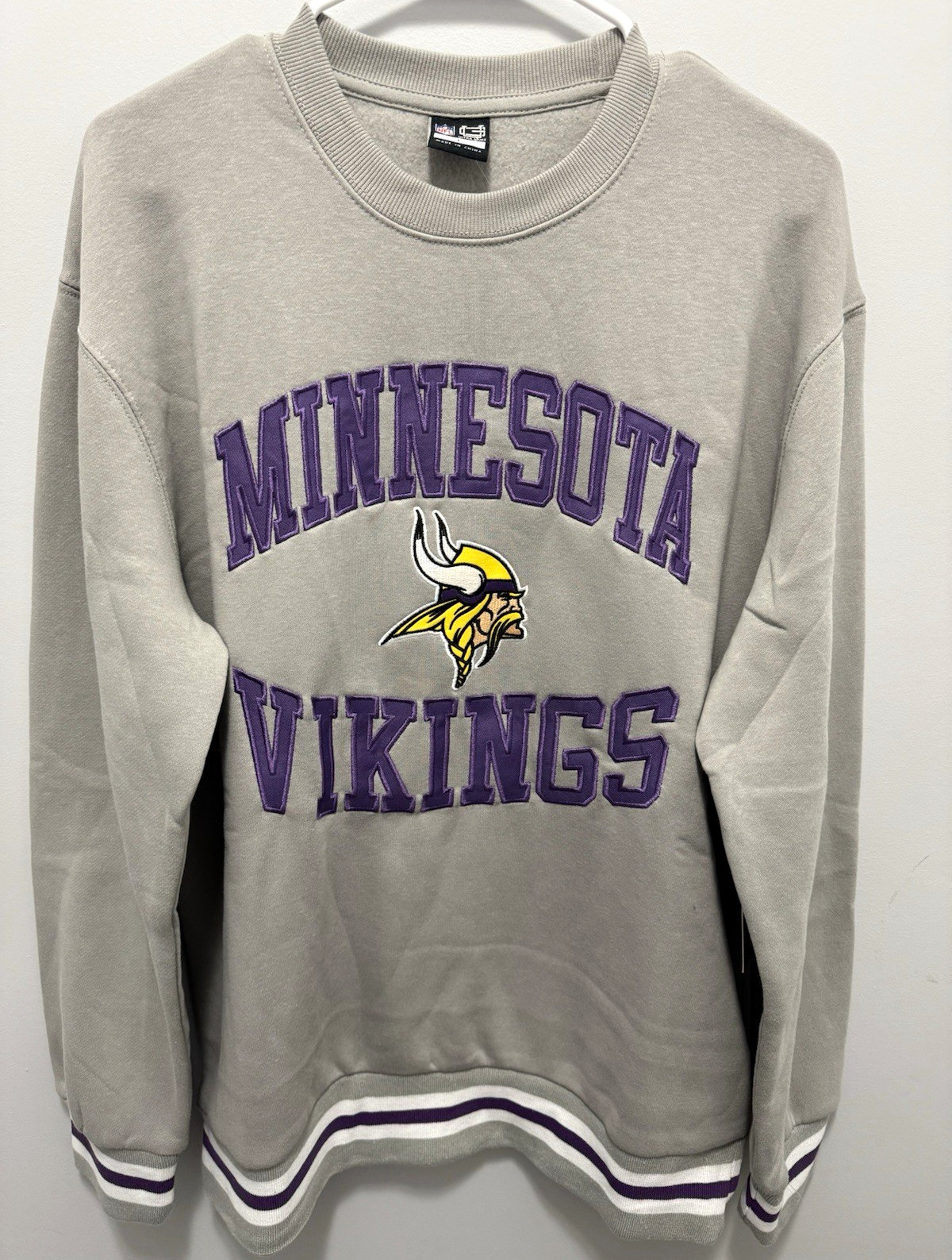 Minnesota Vikings NFL Officially Licensed Gray Crewneck Sweatshirt, Men\'s L