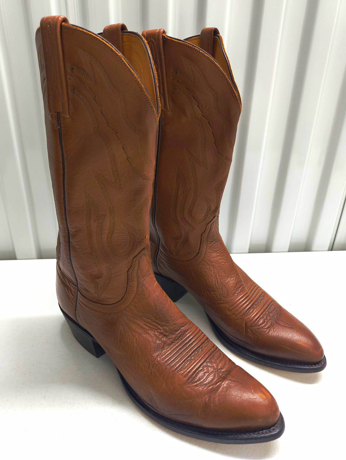 Vtg Lucchese 2000 Men\'s Brown Leather Western Cowboy Boots Pull-On US Size 10 2E Vtg Lucchese 2000 Men\'s Brown Leather Western Cowboy Boots Pull-On US Size 10 2E