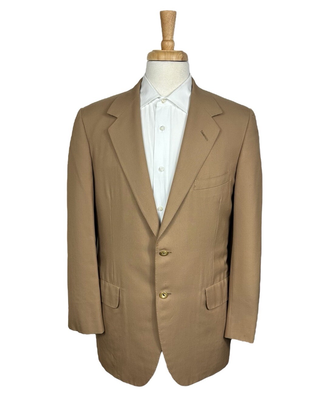 Oxxford Clothes Camel Brown Pure Wool Mens Half Lined Blazer 40L
