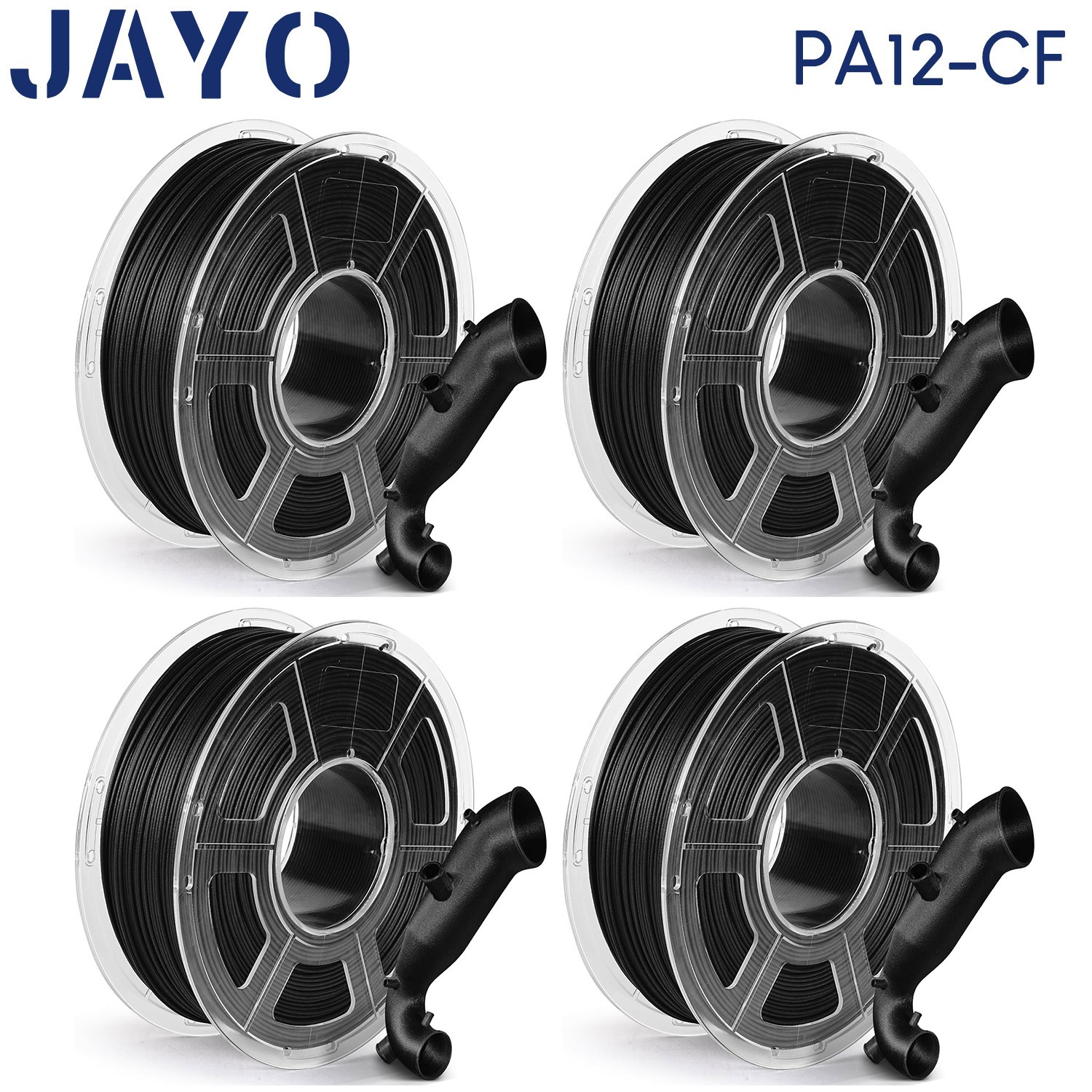 JAYO 4*1KG Black PA12-CF Nylon Carbon Fiber Filament 1.75mm Superior Toughness JAYO 4*1KG Black PA12-CF Nylon Carbon Fiber Filament 1.75mm Superior Toughness