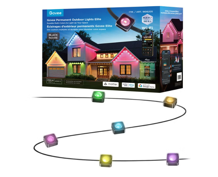 Govee Elite 150ft Model H805C Permanent Lights, Smart Festive RGBIC- OPEN BOX