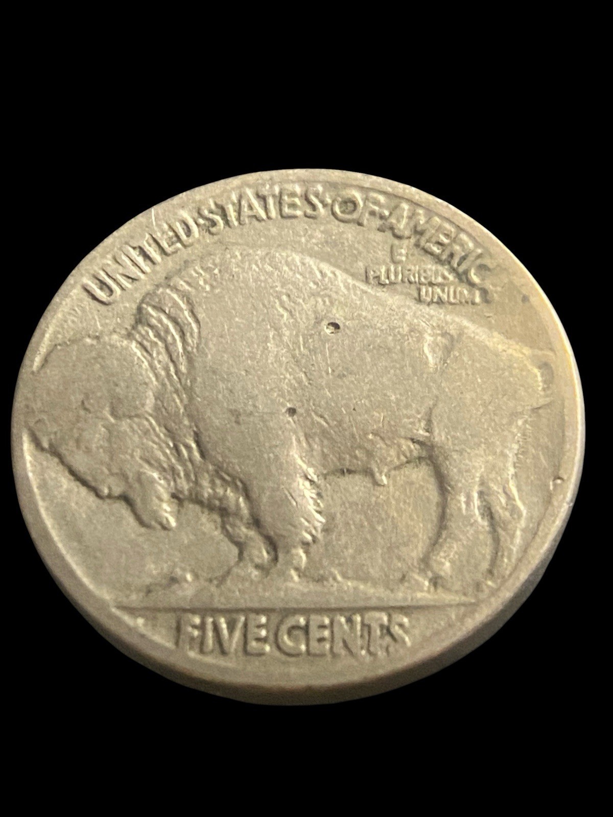 1934 RARE Buffalo Nickel Error Holes In Buffalo One Of A Kind Strike Through