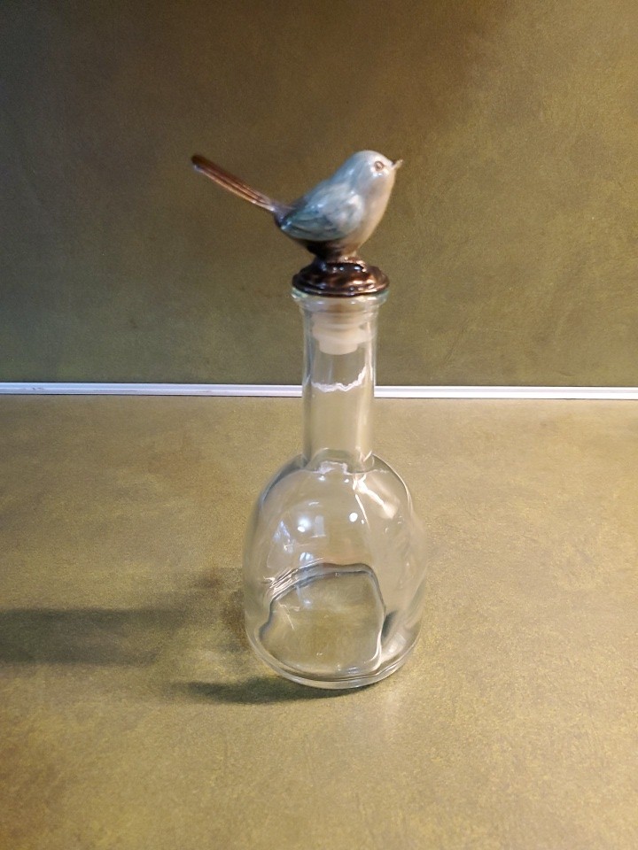 VTG Anthropologie Bird Collection Glass Bottle HTF