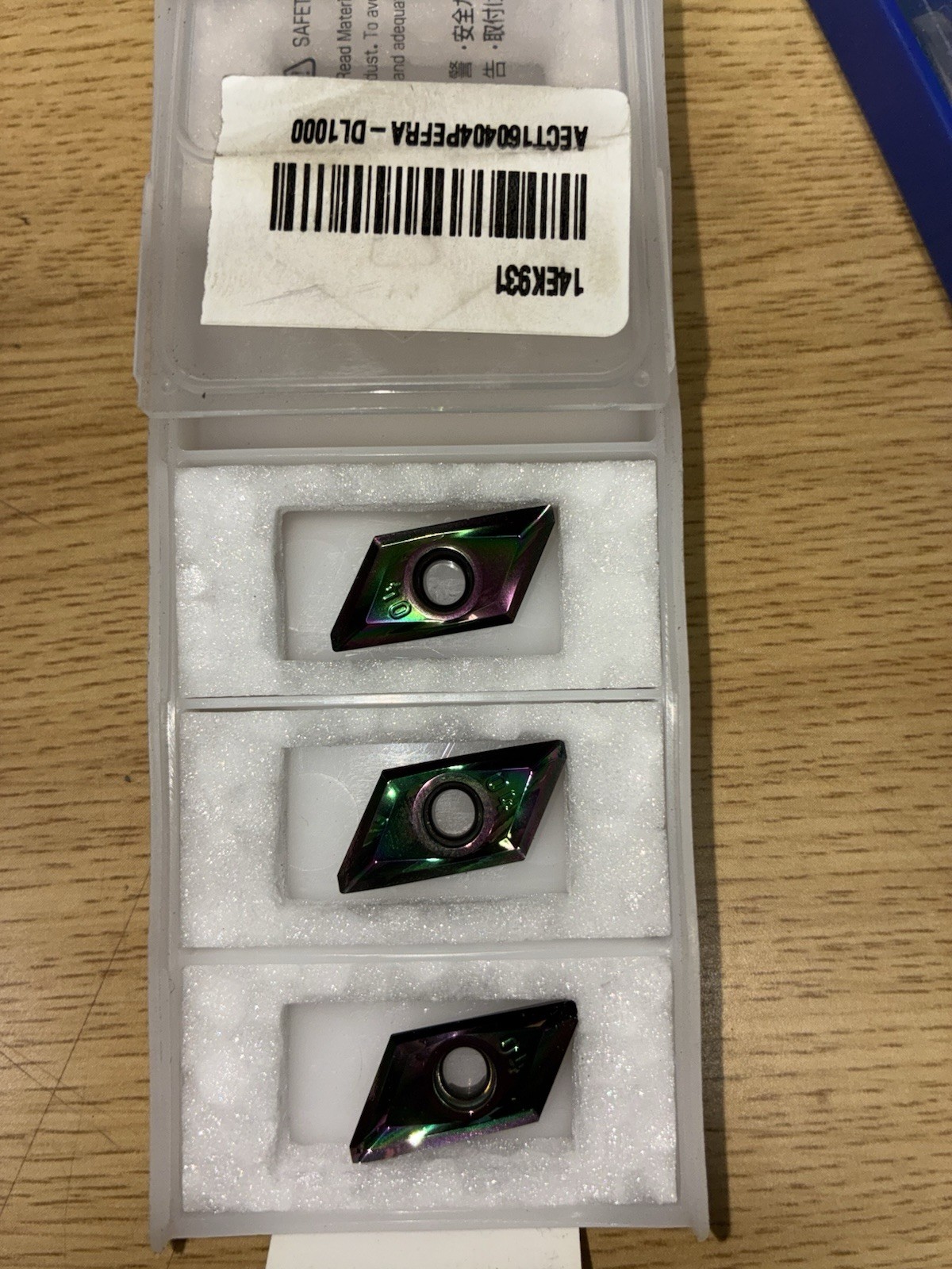NEW Lot of 3 Sumitomo AECT160404PEFRA-DL1000 PCD Diamond Milling Inserts