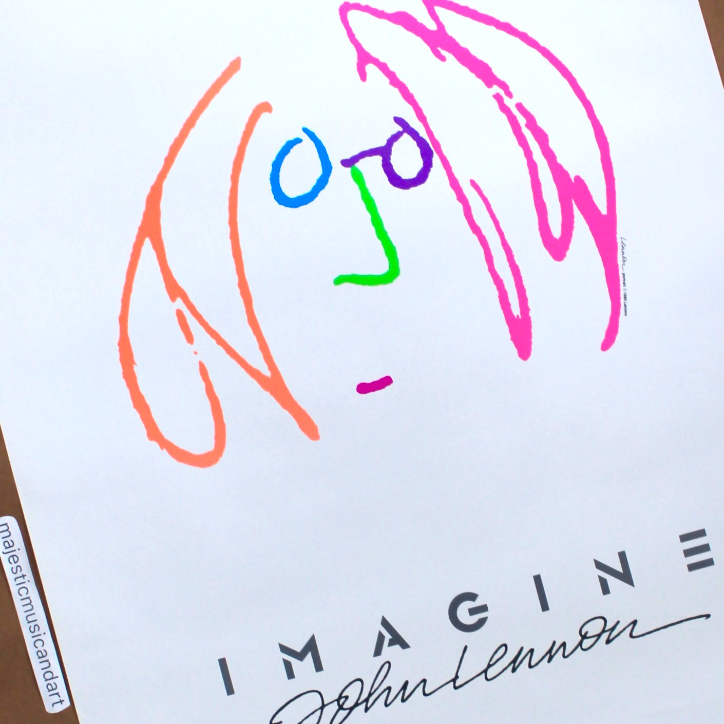 ORIGINAL 1988 JOHN LENNON SELF PORTRAIT ART IMAGINE MOVIE POSTER RARE