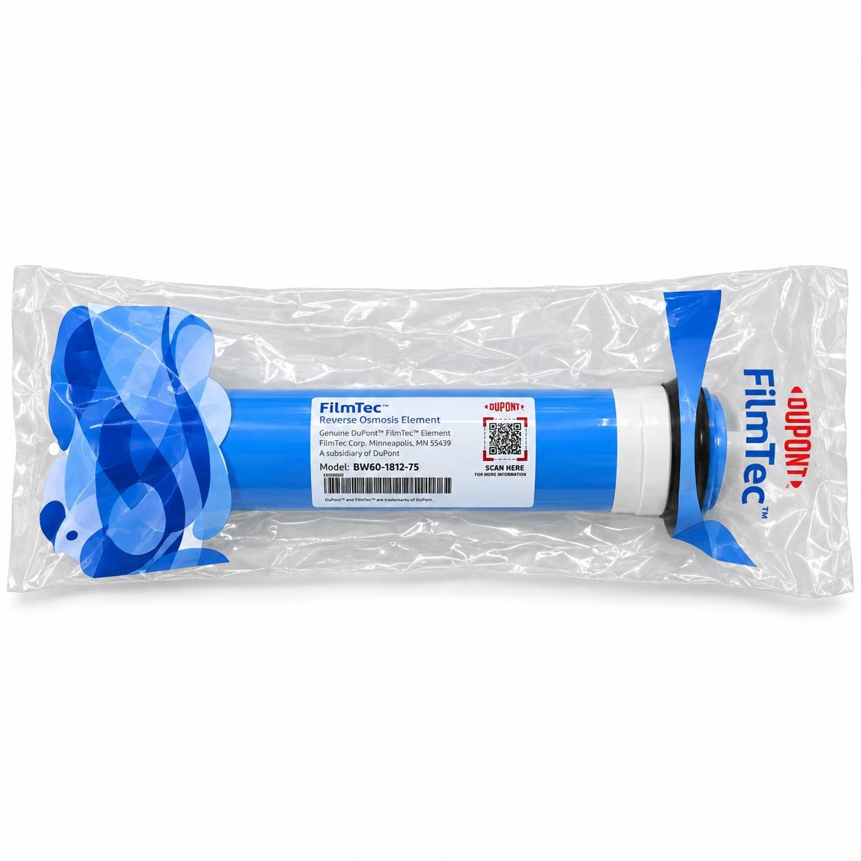 DuPont FilmTec BW60-1812-75 75 GPD Reverse Osmosis RO Membrane New Sealed DuPont FilmTec BW60-1812-75 75 GPD Reverse Osmosis RO Membrane New Sealed