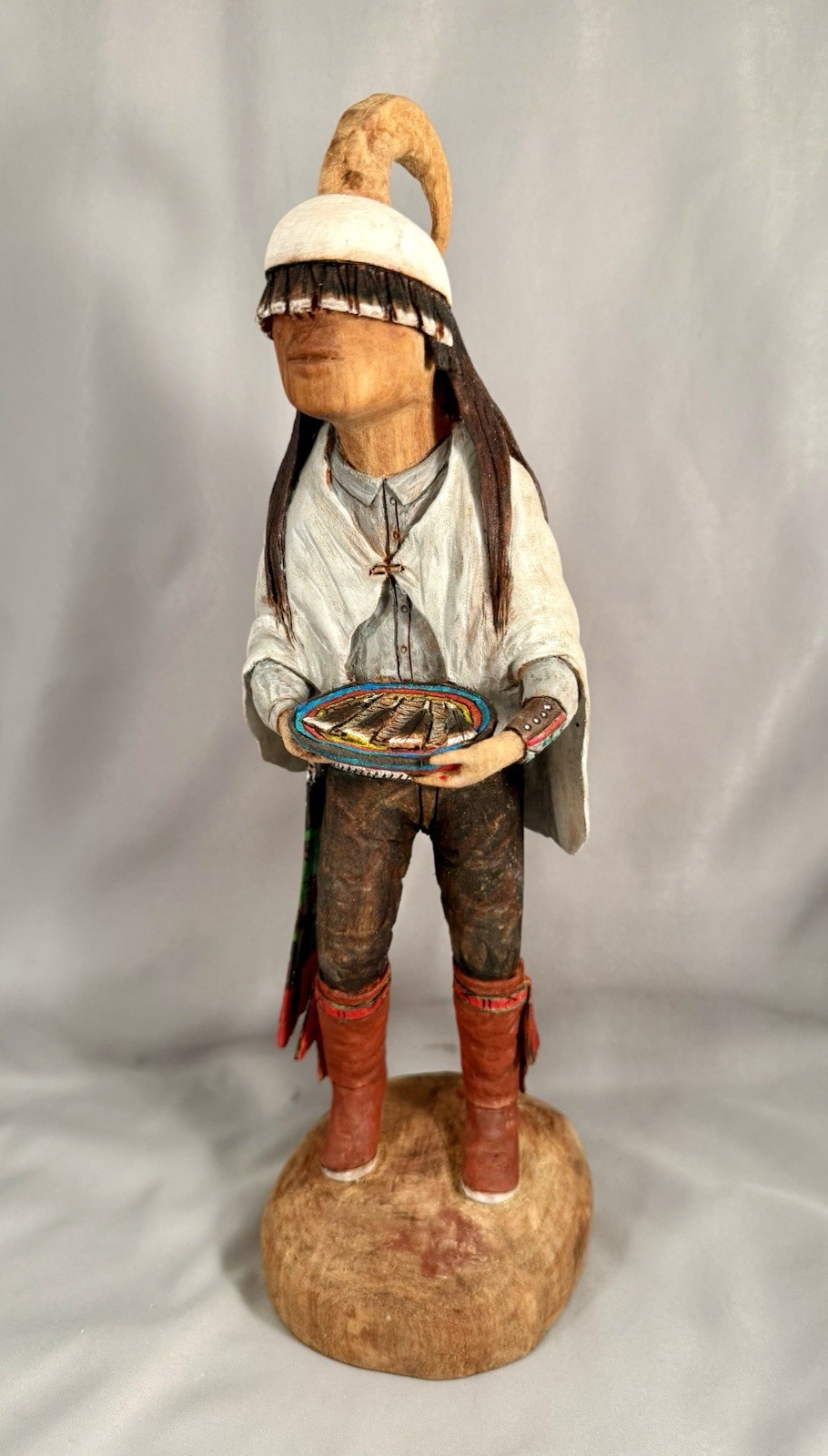 Hopi One Horn Kachina by Cecil Calnimptiwa Hopi One Horn Kachina by Cecil Calnimptiwa
