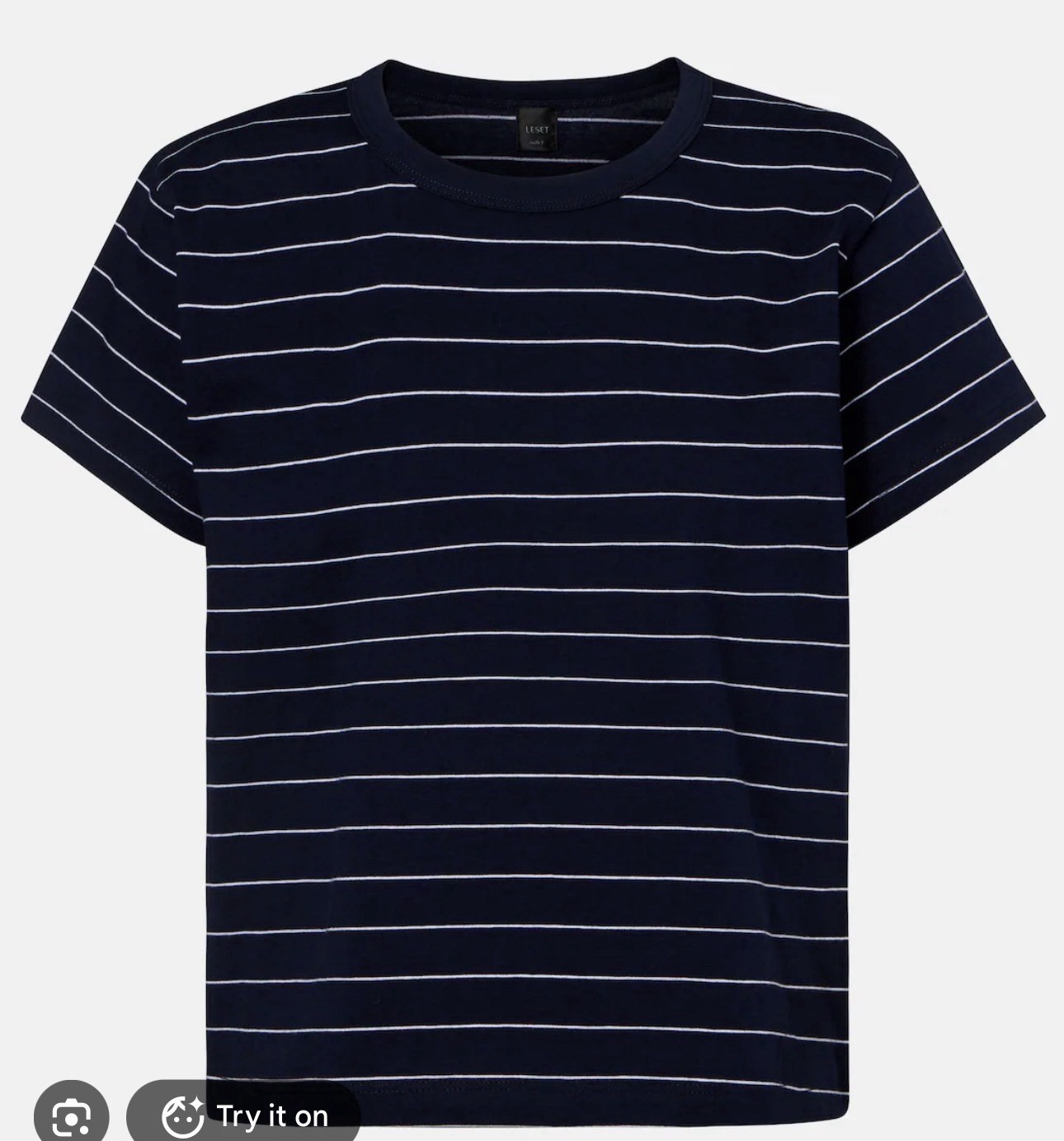 LESET NAVY BLUE MARGO STRIPED COTTON JERSEY TSHIRT SIZE MEDIUM🍁