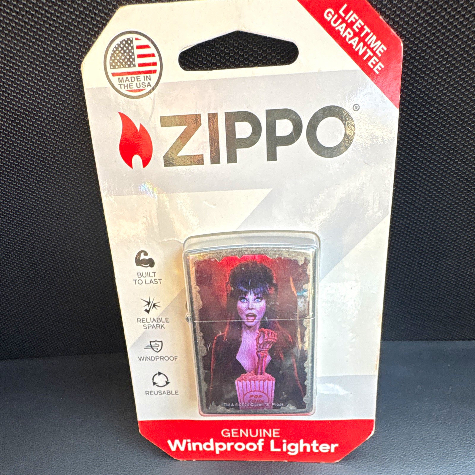 Zippo Genuine Windproof Lighter Elvira Mistress of the Dark Popcorn Design Zippo Genuine Windproof Lighter Elvira Mistress of the Dark Popcorn Design