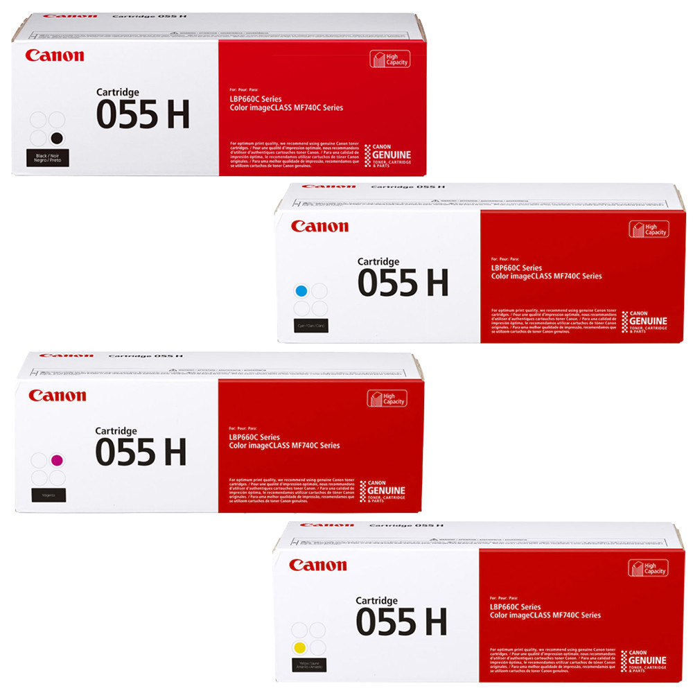 Canon 055H 4-Color Set Toner Cartridges Black,Cyan,Magenta,Yellow New-Sealed Box Canon 055H 4-Color Set Toner Cartridges Black,Cyan,Magenta,Yellow New-Sealed Box