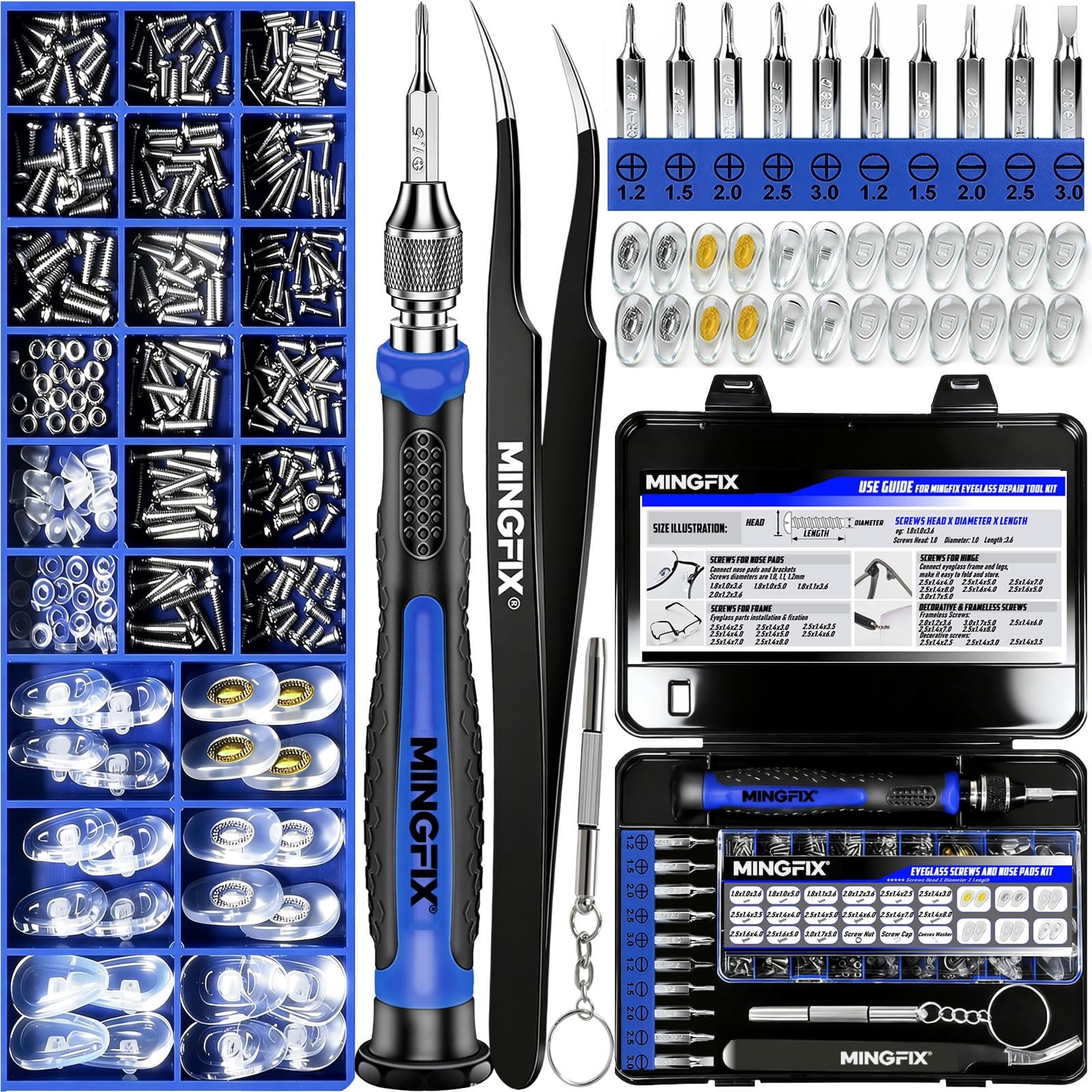 Eyeglass Sunglass Repair Kit,MINGFIX Magnetic Eye Glasses Repairing Tool Kit wit Eyeglass Sunglass Repair Kit,MINGFIX Magnetic Eye Glasses Repairing Tool Kit wit