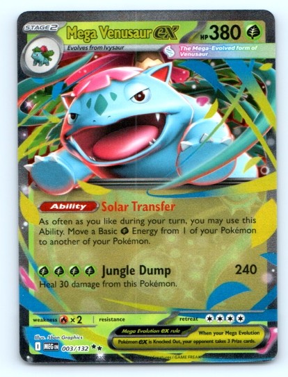 TCG ~ Mega Venusaur ex 003/132 ~ English Near Mint