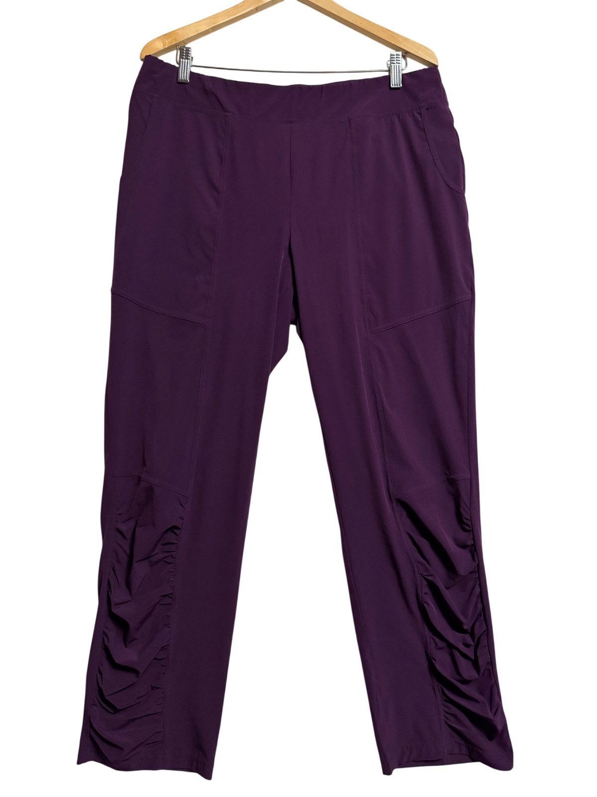 Chicos Zenergy Ruched Pull-On Pants Size XL Purple 