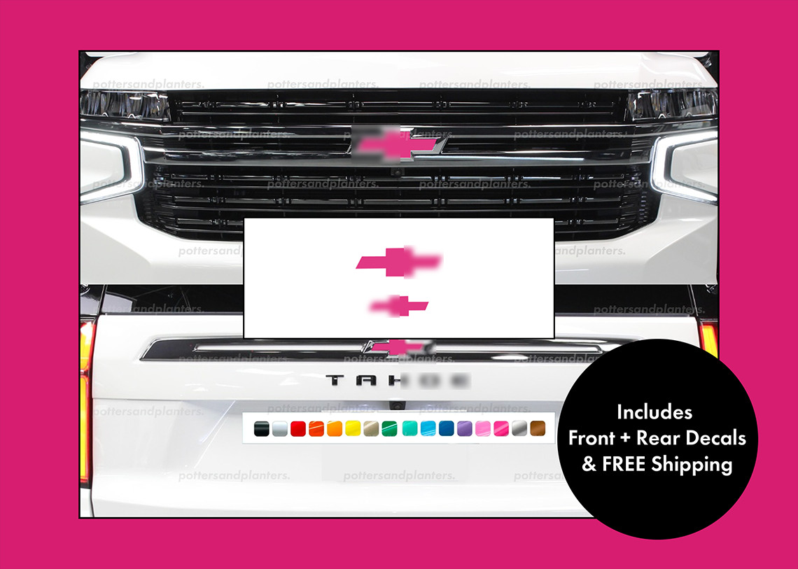 For 2021 2022 2023 Chevrolet Tahoe Bowtie Emblem Color Vinyl Decal Overlays
