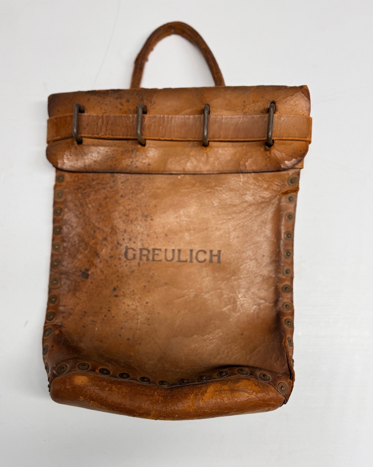 Antique Greulich German Diplomatic Courier Document Locking Leather Carrier Bag