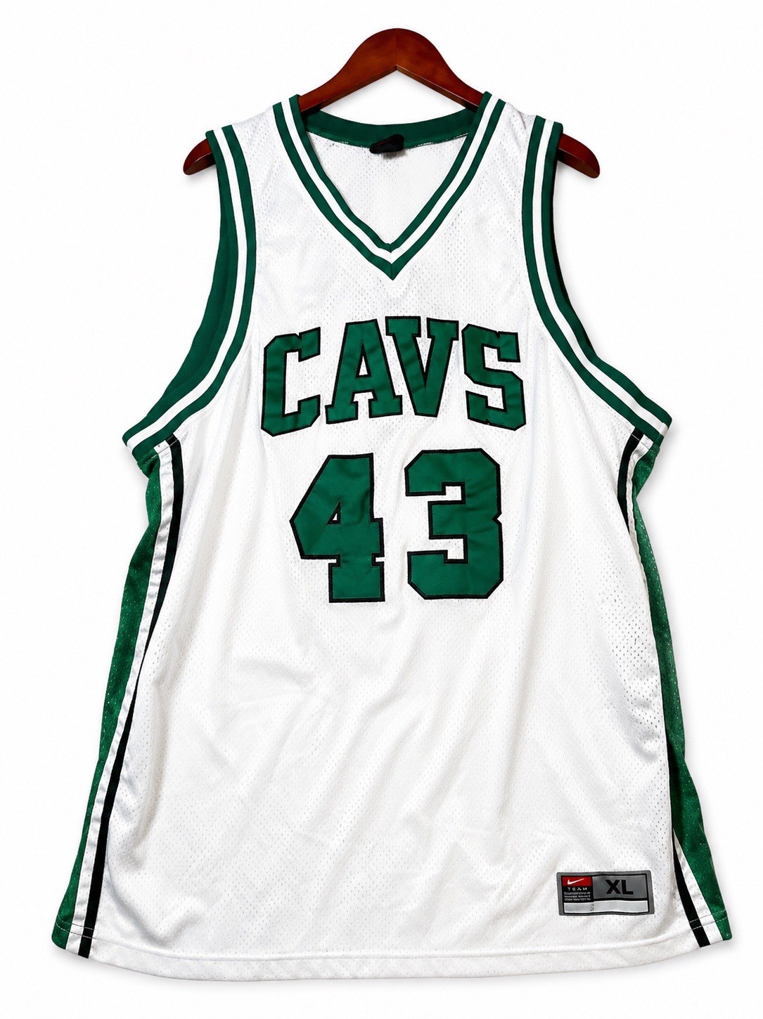 Vintage Cleveland Cavaliers 90s NBA Basketball Jersey 43 XL White Green Nike