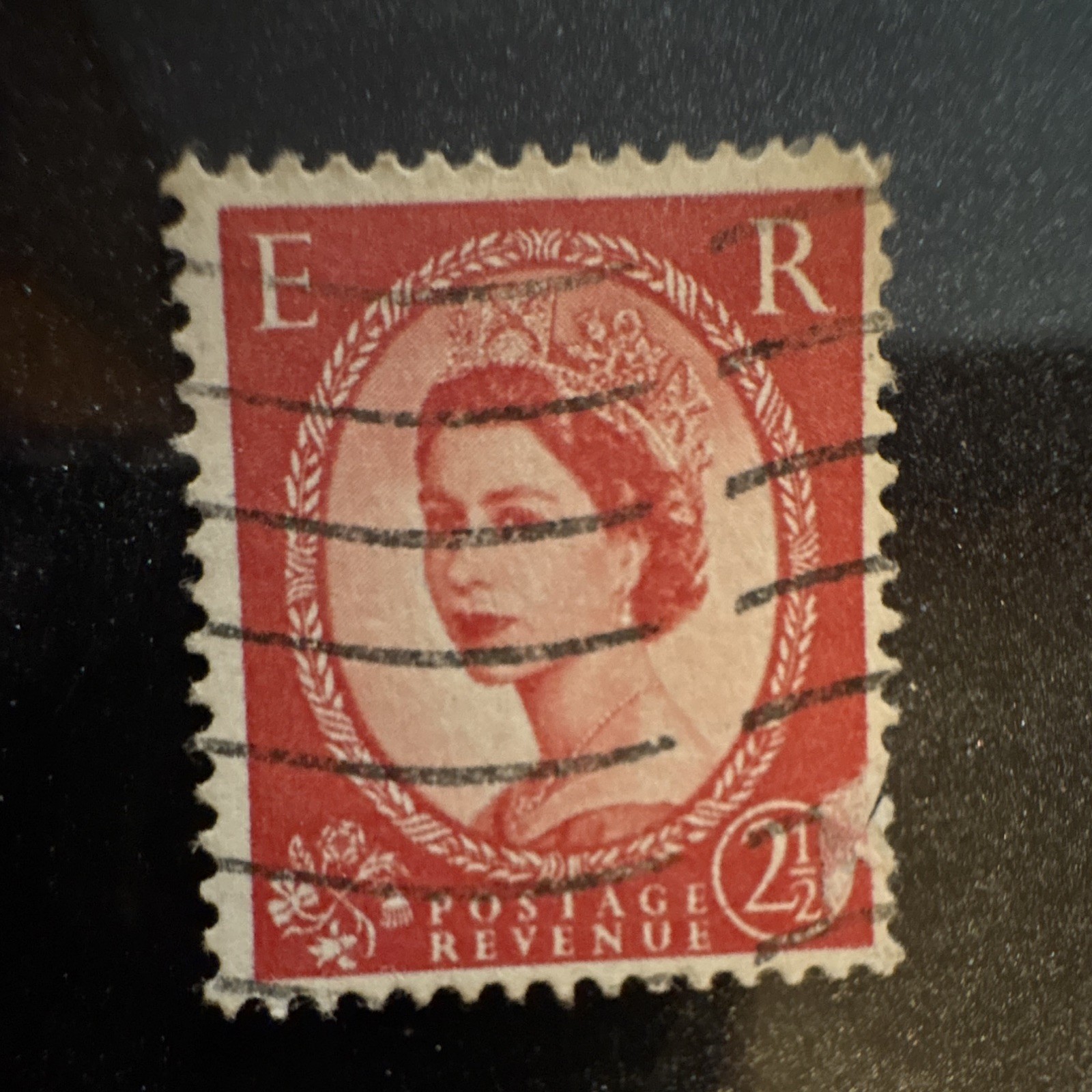 Great Britain Queen Elizabeth II 2 1/2d Red Postage Revenue Stamp, Used Great Britain Queen Elizabeth II 2 1/2d Red Postage Revenue Stamp, Used
