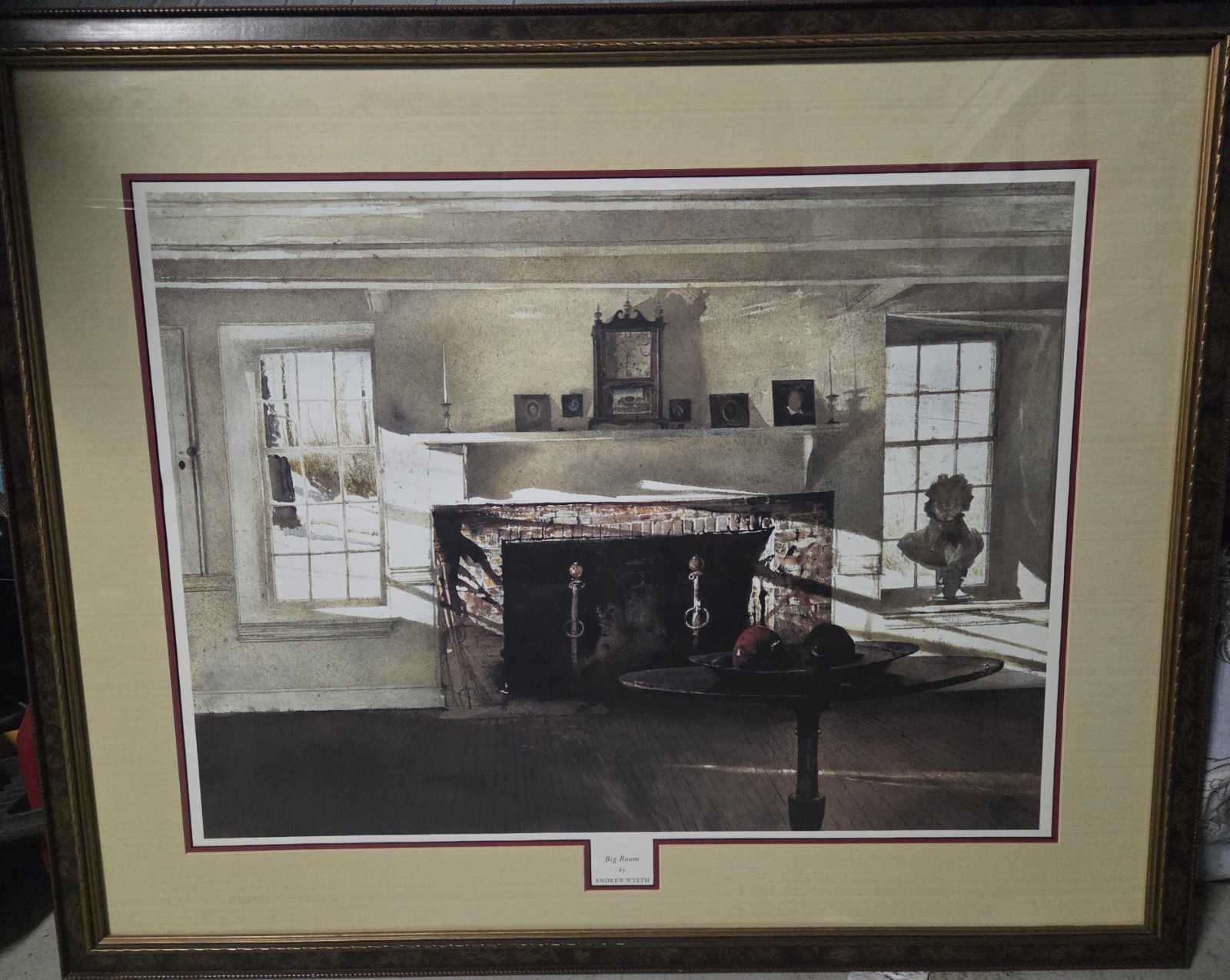 RARE ANDREW WYETH 1990 OOP Halftone Litho-Print BIG ROOM, New York Graphic Soc.
