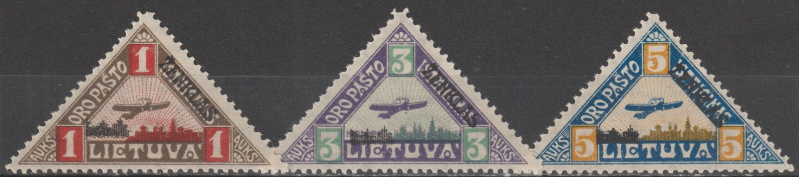 EDSROOM-23931 Lithuania C15-C17 MNH 1922 Complete CV$9.75