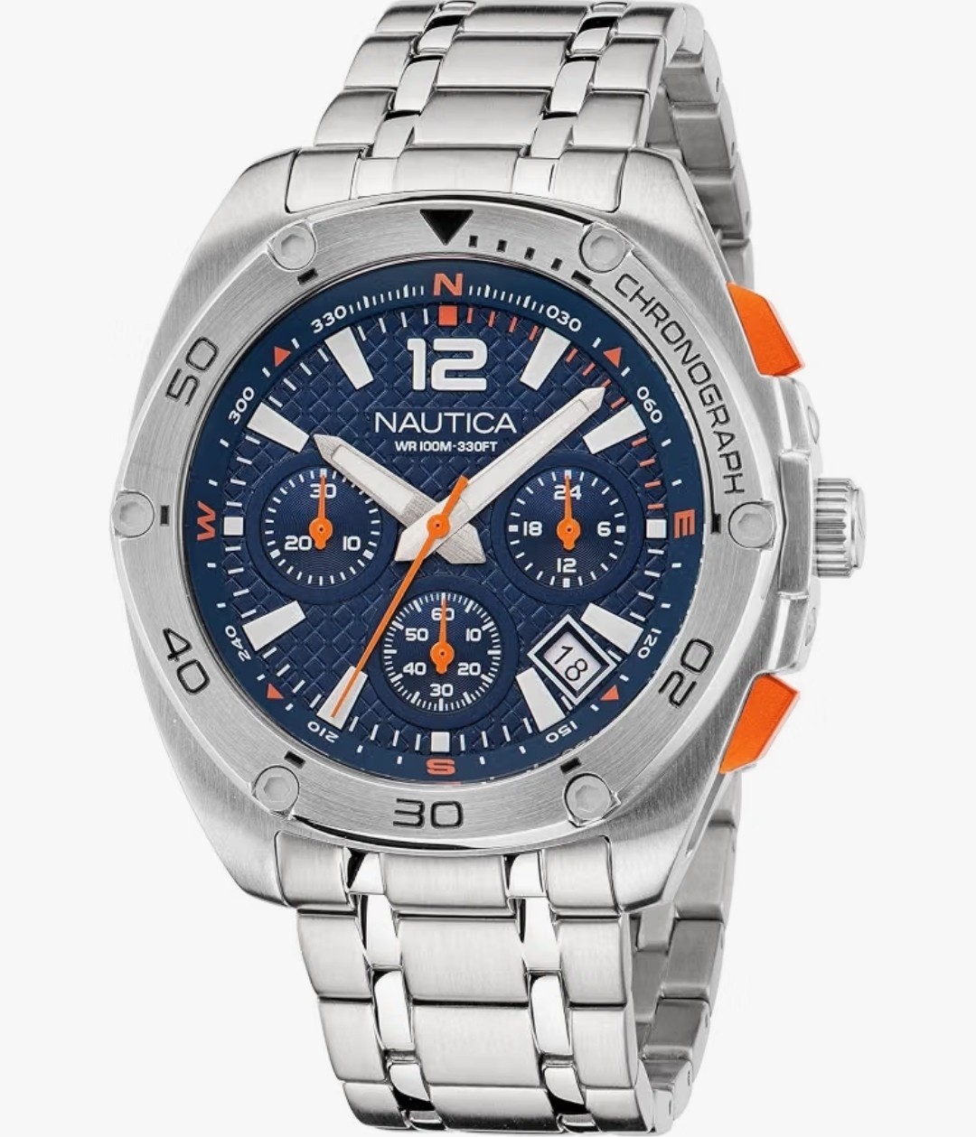 Nautica Tin Can Bay Stainless Steel And Silicone Mens Watch Box Set Nautica Tin Can Bay Stainless Steel And Silicone Mens Watch Box Set