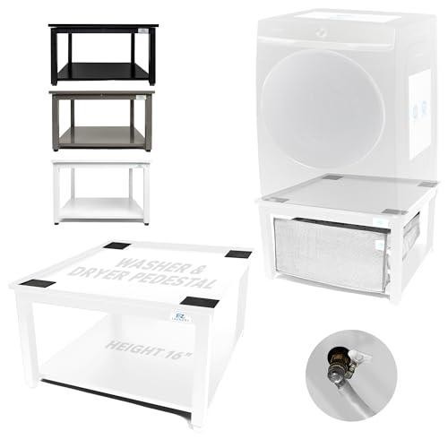 Washer Dryer Pedestal 28In 16In High 800Lb Drain Pan Hose Ez Laundry