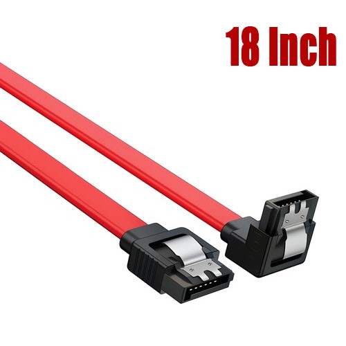 SATA III Cable 6Gbps 90 Degree Right Angle Locking Latch 18 Inches for HDD Lot SATA III Cable 6Gbps 90 Degree Right Angle Locking Latch 18 Inches for HDD Lot