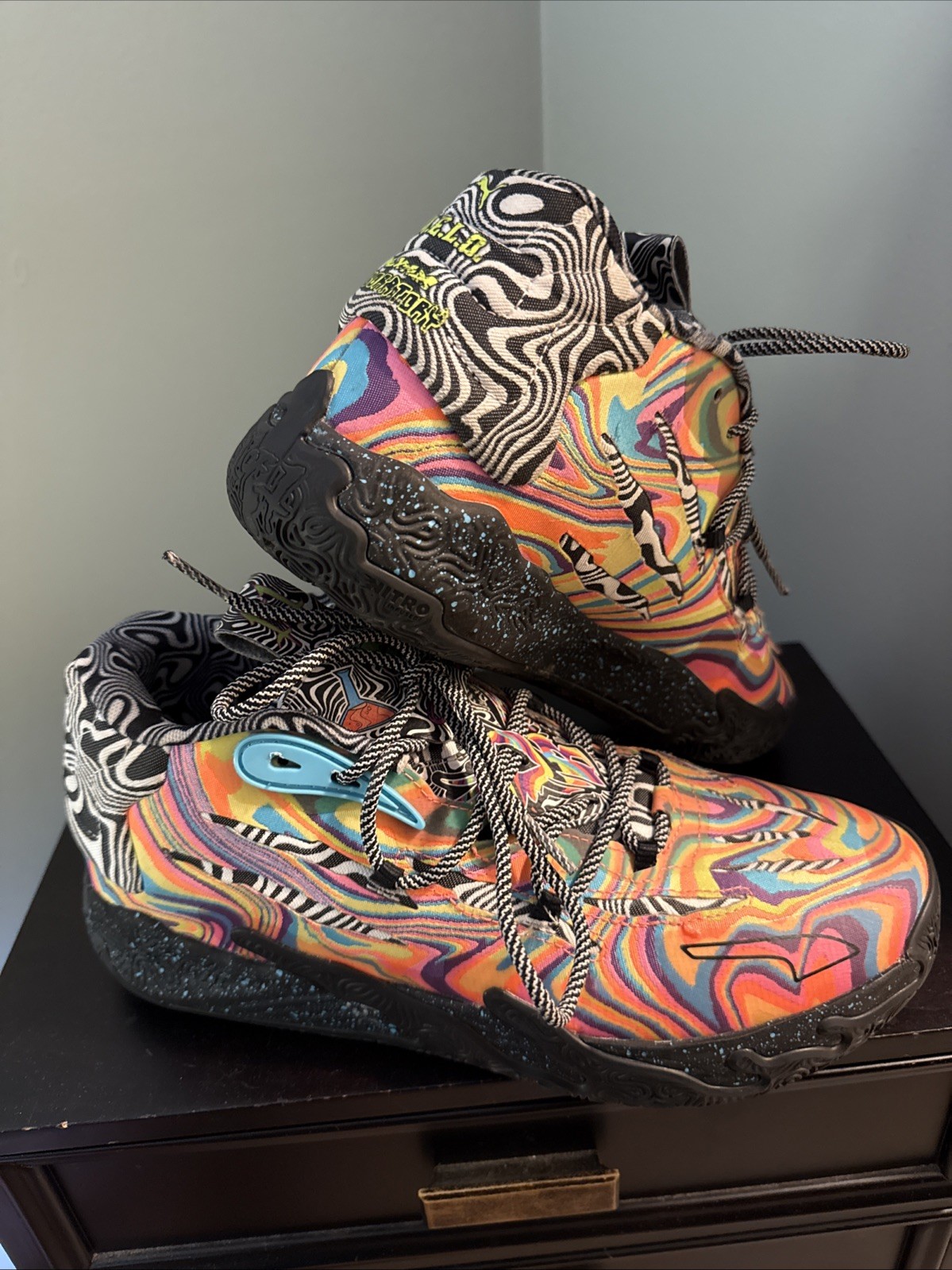 PUMA Men\'s MELO x DEXTER\'S LAB MB.03 Basketball Shoes 9.5 💥Excellent Condition
