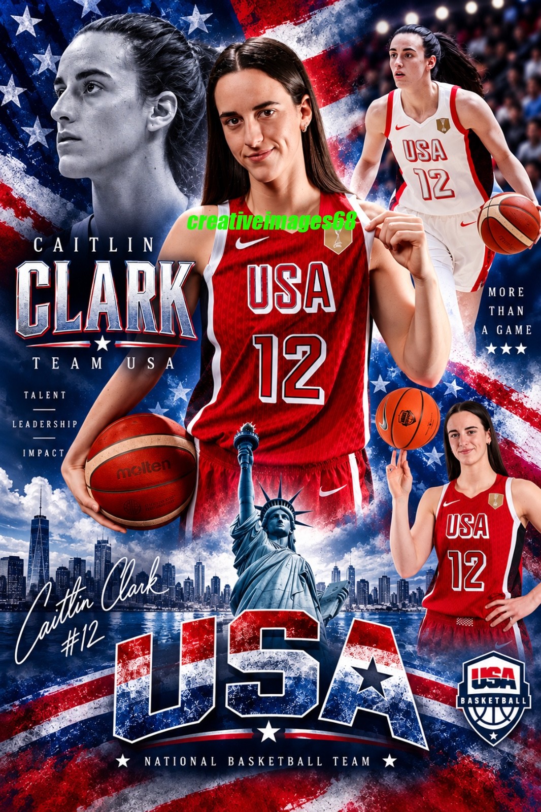 Caitlin Clark 2026 USA NATIONAL TEAM 4X6 GLOSSY CUSTOM PHOTO INDIANA FEVER Caitlin Clark 2026 USA NATIONAL TEAM 4X6 GLOSSY CUSTOM PHOTO INDIANA FEVER