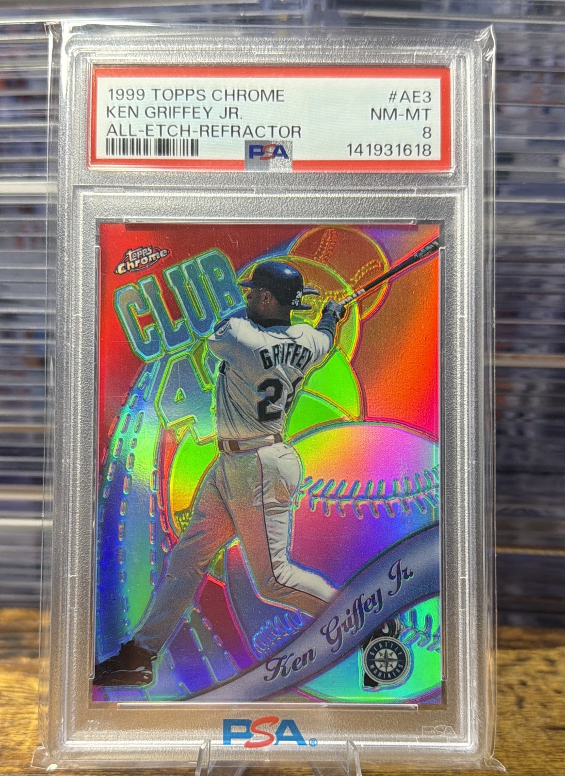 1999 Topps Chrome All-Etch Ken Griffey Jr #AE3 Refractor PSA 8 Seattle Mariners
