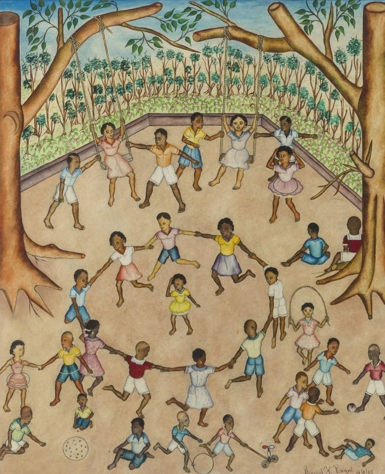 Rigaud Benoit : Children Playing : Haitian Folk Primitive Art Print