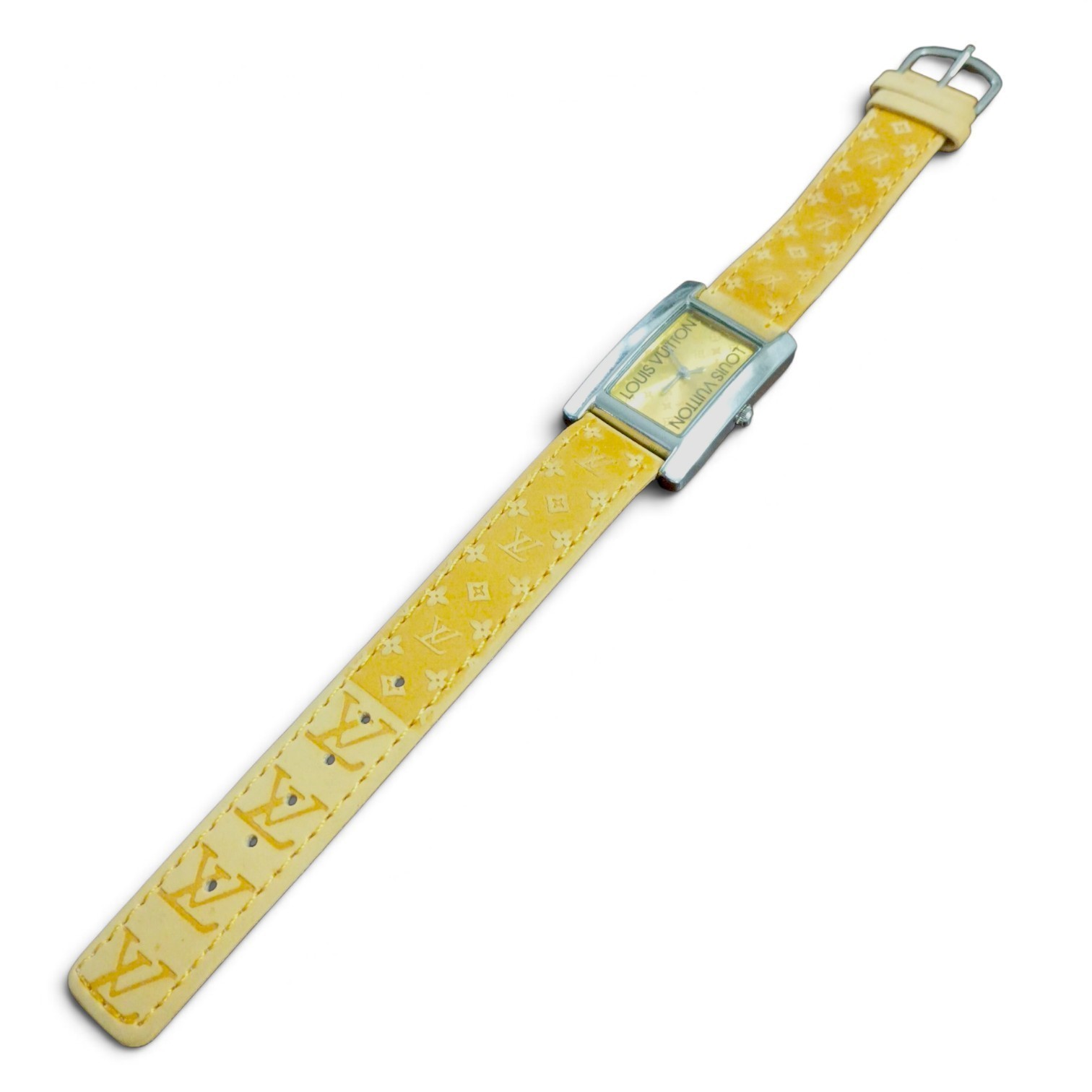 Vintage Louis Vuitton quartz watch, logo dial, leather strap. Works, Great Cond.