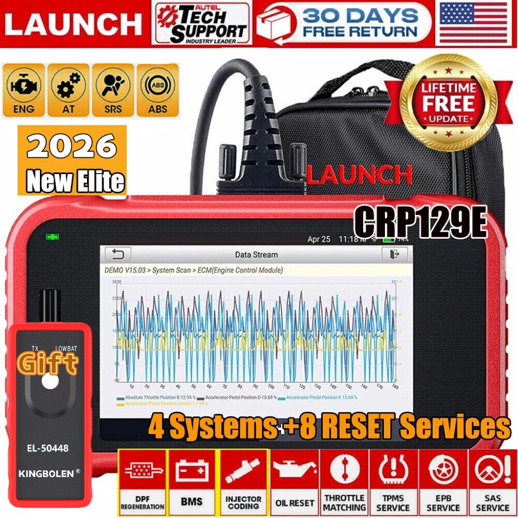 LAUNCH CRP129E Elite OBD2 Car Scanner 4 System ENGINE/ABS/SRS/AT Diagnostic Tool