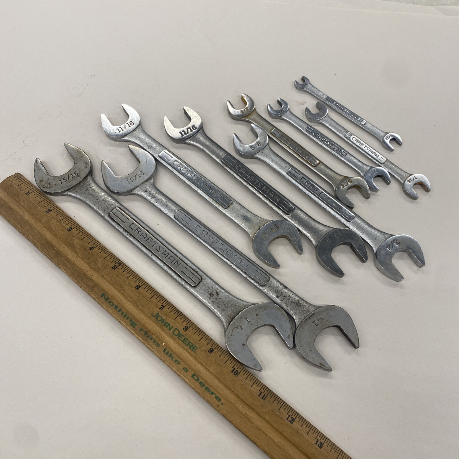 VINTAGE Craftsman USA Mixed Series Open End SAE Wrenches Lot of 9, USED  M0403