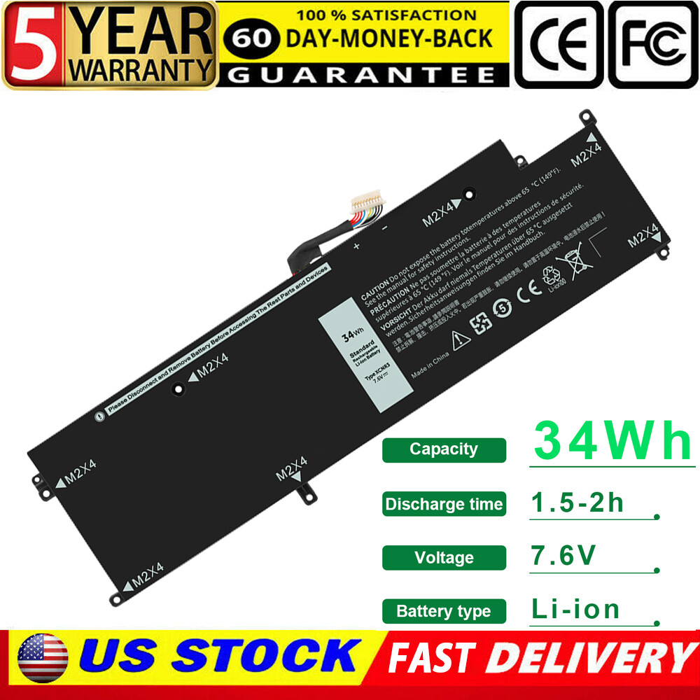 ✅XCNR3 WY7CG Laptop Battery for Dell Latitude 13 7370 E7370 Series 7.6V 34Wh New