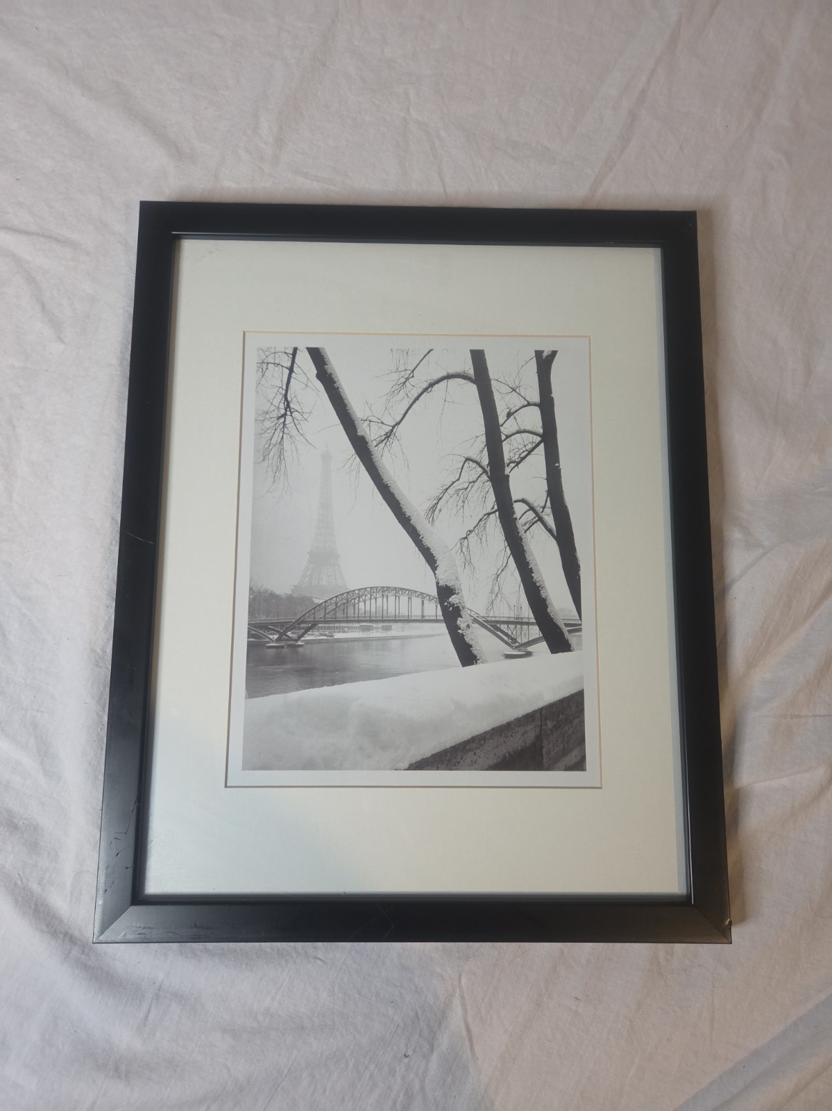 EIFFEL TOWER Photo of Paris, France in Snow. Framed print by photographer DMITR EIFFEL TOWER Photo of Paris, France in Snow. Framed print by photographer DMITR