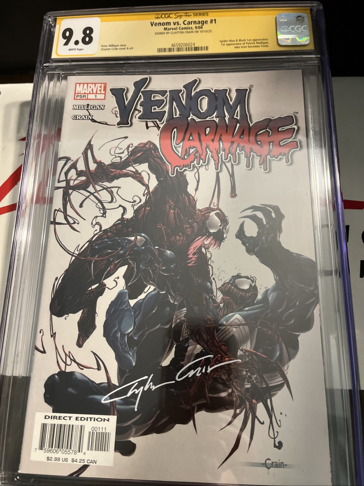 Venom vs Carnage #1 CGC 9.8 SS Clayton Crain Signed 1st Patrick Mulligan Toxin Venom vs Carnage #1 CGC 9.8 SS Clayton Crain Signed 1st Patrick Mulligan Toxin