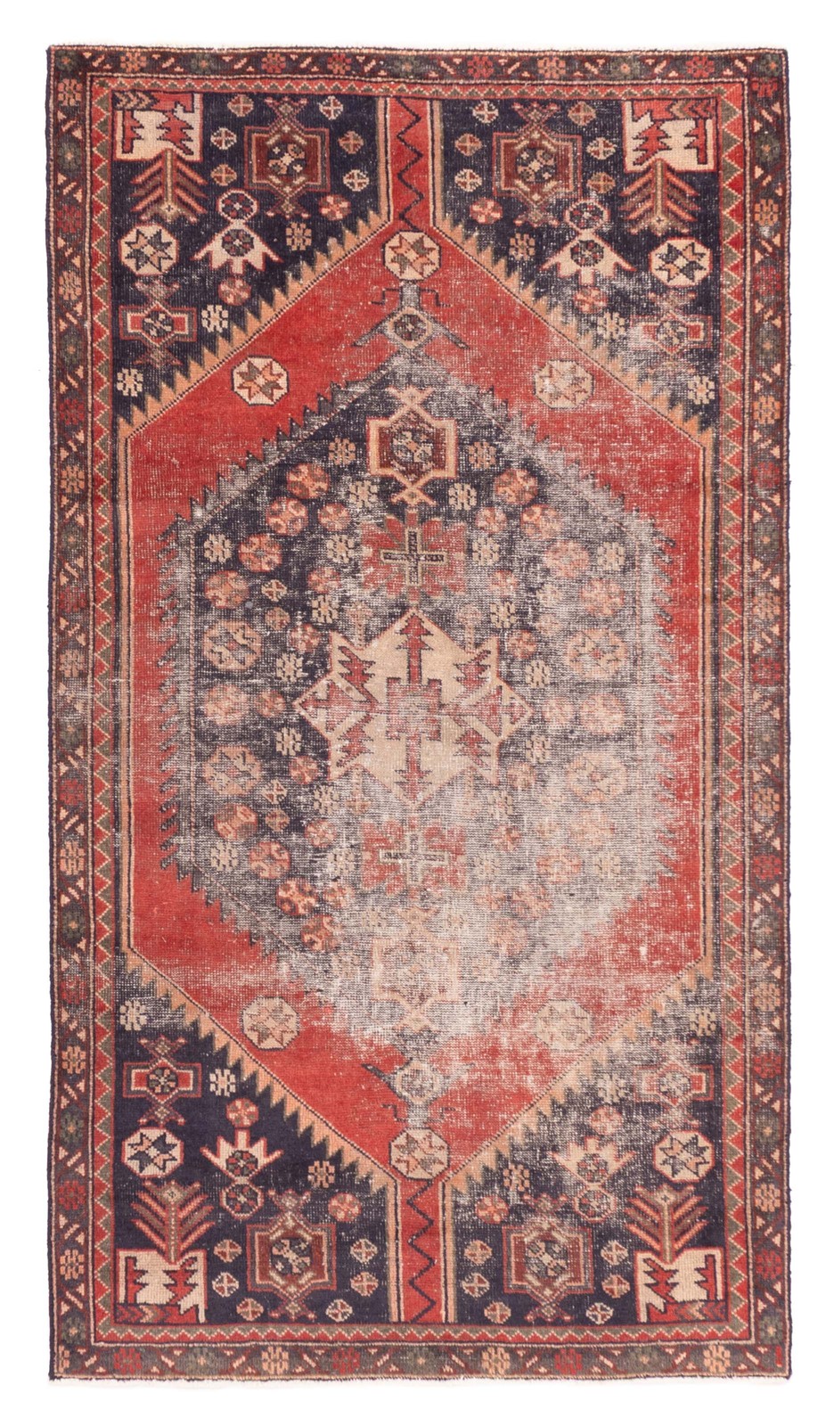 Vintage Hand-Knotted Area Rug 4\'1\
