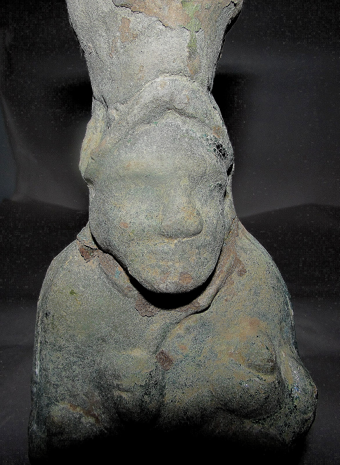 Antique Chinese Han Pottery Female Figure & Child Minqgi c 206 BC-220 AD  8.5\